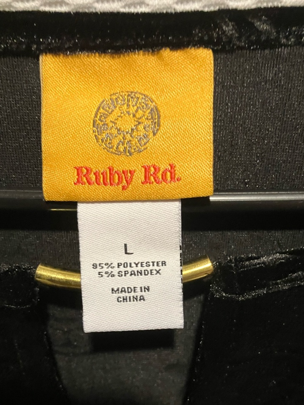 Ruby Rd black velvet blouse with a paisley pattern three-quarter sleeve - Picture 2 of 12